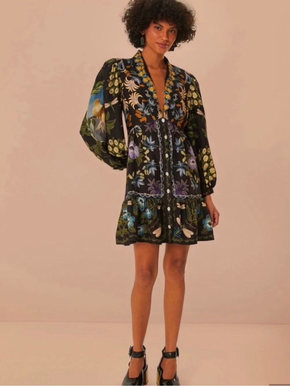 NWT FARM Rio Black Winter Garden
Mini Dress, size S - Picture 4 of 10